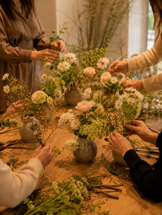 Workshop floreale dedicato a un gruppo aziendale