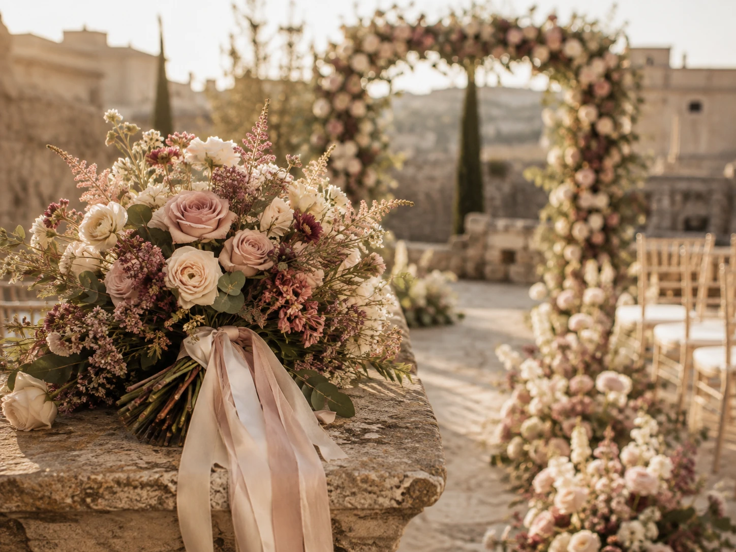 Bouquet da sposa realizzato da Il Biancospino