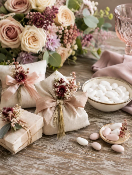 Bomboniere creative e confetti coordinati per il matrimonio
