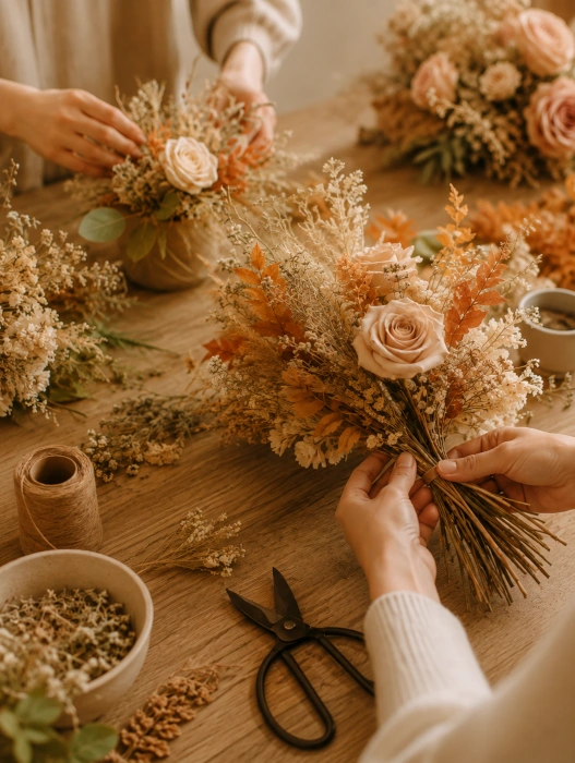 Fiori e materiali per i workshop del Biancospino
